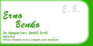 erno benko business card