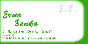 erno benko business card